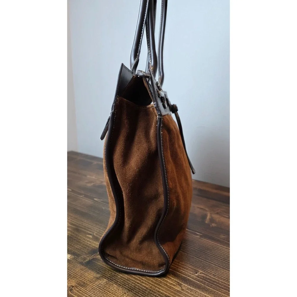 Vintage Franklin Covey Women's Purse Shoulder Bag Brown Suede‎